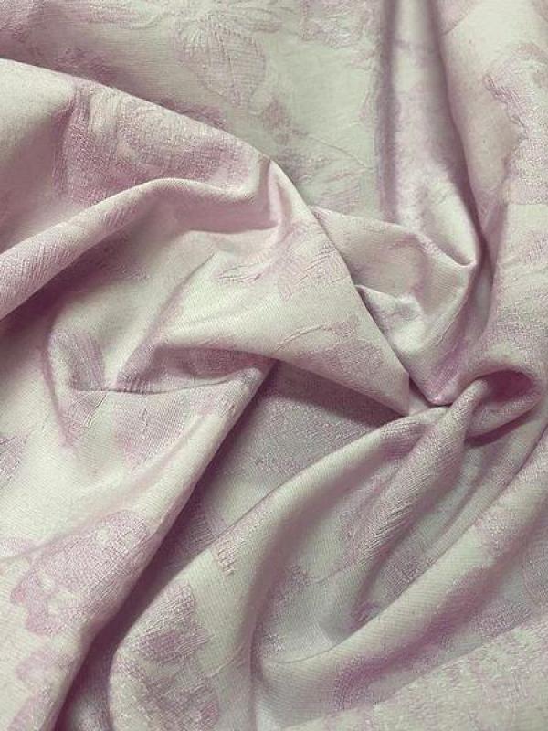 Pique de coton damasse rose glycine fleuri 3