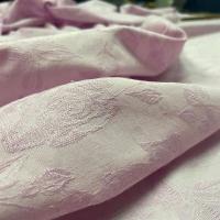 Pique de coton damasse rose glycine fleuri 6 