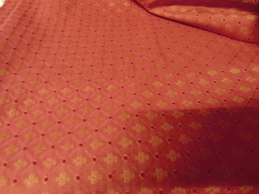 Pique de coton jacquard corail et citrouille provencal 2