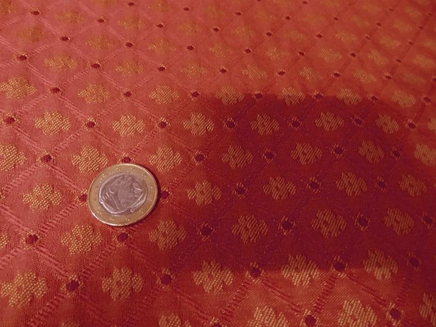 Pique de coton jacquard corail et citrouille provencal 3