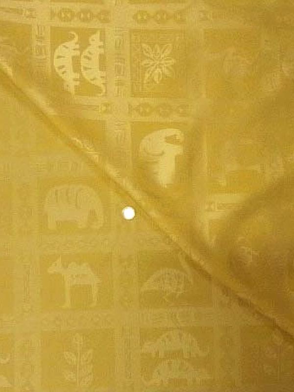 Pique de coton jaune paille patchwork animaux sauvages 2 