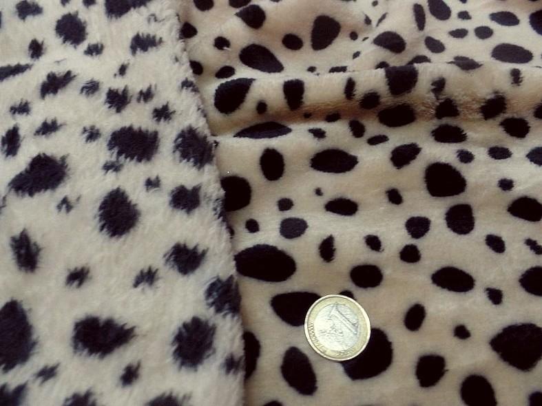 Polaire doudou beige ocre clair tachete noir 5