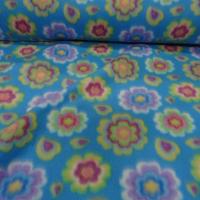 Polaire doudou bleu celeste enfant motifs fleurs 1 