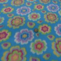 Polaire doudou bleu celeste enfant motifs fleurs 2 