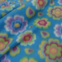 Polaire doudou bleu celeste enfant motifs fleurs 3 