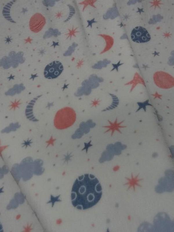 Polaire enfant fond blanc lune etoile