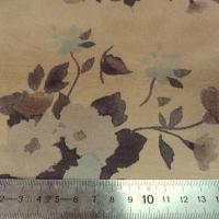 Poly suedine beige poudre motif fleuri bleu tendre et marron taupe 4 