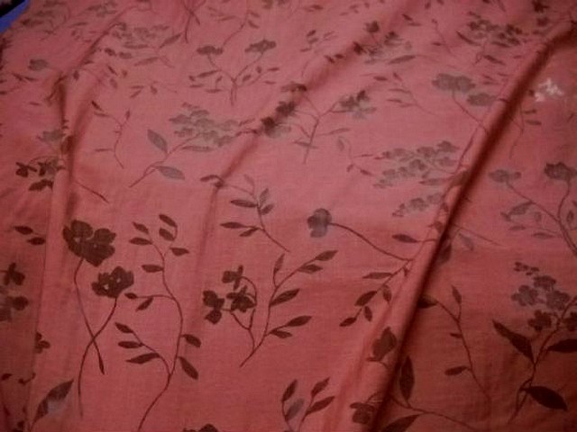 Polyamide coton corail feuilles devorees 2