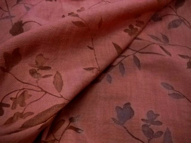 Polyamide coton corail feuilles devorees 3