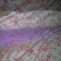 Polyamide coton rose clair fondu lilas motifs papillons 1
