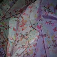 Polyamide coton rose clair fondu lilas motifs papillons 3