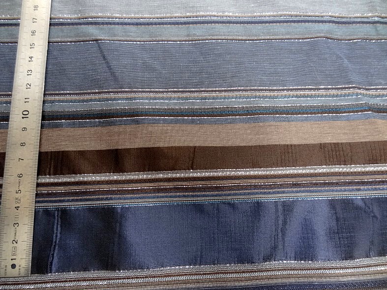Polyamide lurex rayures opaques et transparentes bleuet et toffee 3