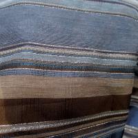 Polyamide lurex rayures opaques et transparentes bleuet et toffee 4 
