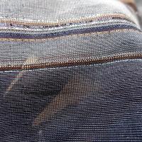 Polyamide lurex rayures opaques et transparentes bleuet et toffee 5 