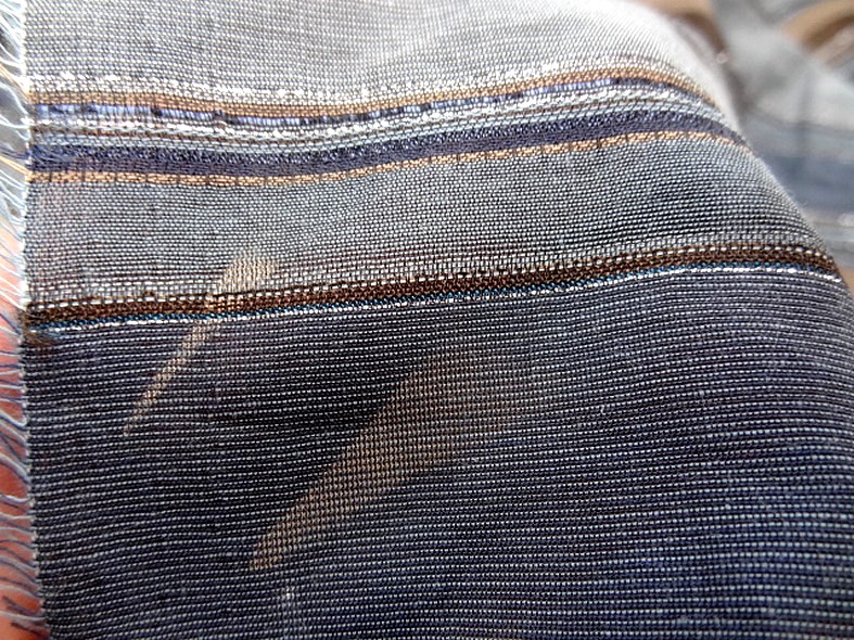 Polyamide lurex rayures opaques et transparentes bleuet et toffee 5