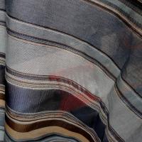 Polyamide lurex rayures opaques et transparentes bleuet et toffee 6 