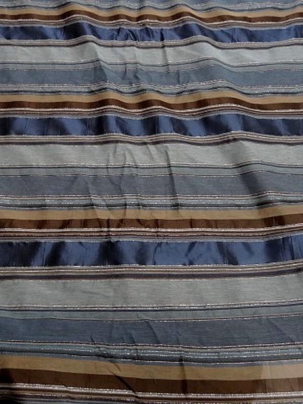 Polyamide lurex rayures opaques et transparentes bleuet et toffee 7 