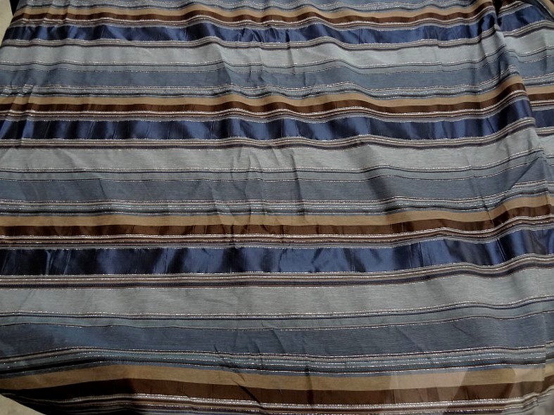 Polyamide lurex rayures opaques et transparentes bleuet et toffee 7