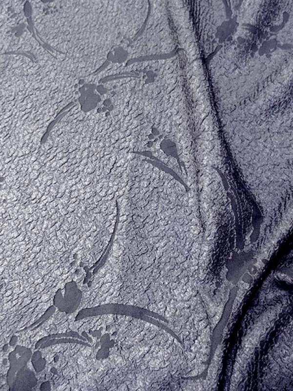 Polyester bleu encre de chine reversible effet bouillonne 1