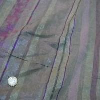 Polyester coton anis glycine raye