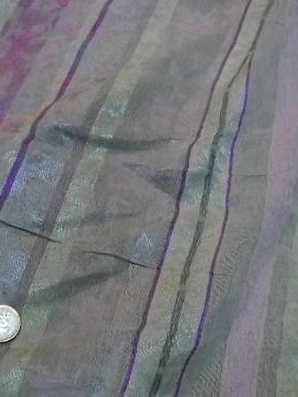 Polyester coton anis glycine raye