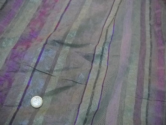 Polyester coton anis glycine raye