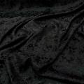 Polyester coton noir chambray fleurs satinees 1 