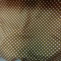 Polyester fin satine moka pois blancs 2 