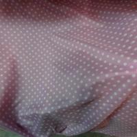 Polyester fin satine rose orchidee pois blancs 2