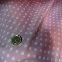 Polyester fin satine rose orchidee pois blancs 3
