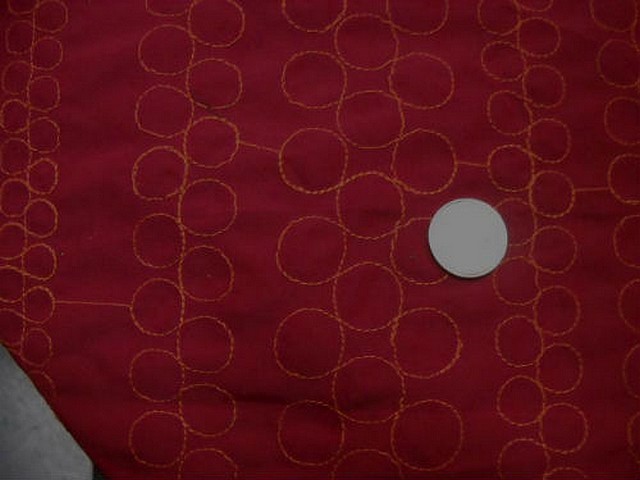 Polyester satine couture bulle brodee orange 2