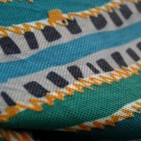 Polyester rayé vert menthe-bleu 03