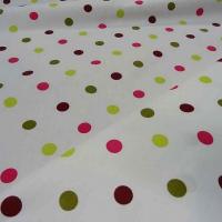 Popeline blanche pois vert anis kaki fuchsia 4 