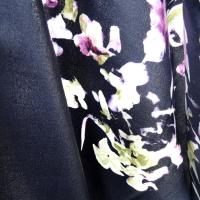 bengaline bleu nuit fleurs violet prune et tilleul 1