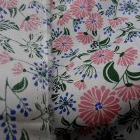 Popeline coton blanc casse paquerettes rose chaud 5 