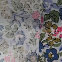 popeline coton blanche imprimé liberty fleurs bleu ,kaki,rose