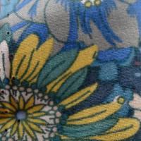 Popeline coton bleu vert floral 2 