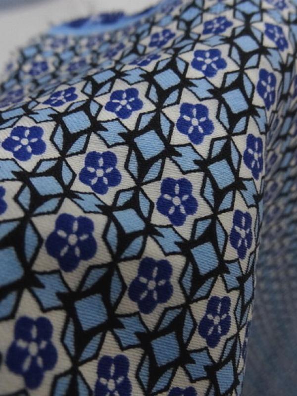 bengaline coton extensible petit motif rosace annee 50 3