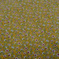 Popeline coton fleurettes fond jaune vif 2