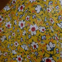 Popeline coton fleurettes fond jaune vif 6 