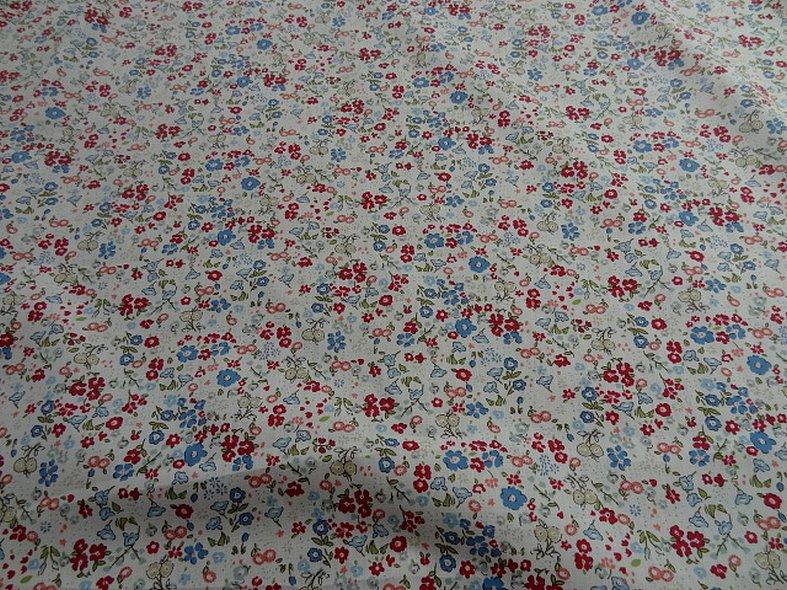 Popeline coton fond blanc fleurettes ninon 2