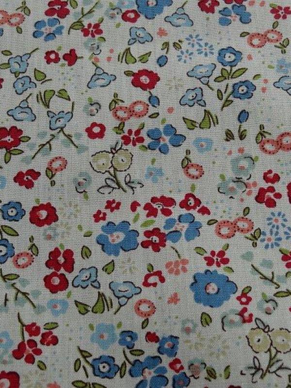 Popeline coton fond blanc fleurettes ninon 3 