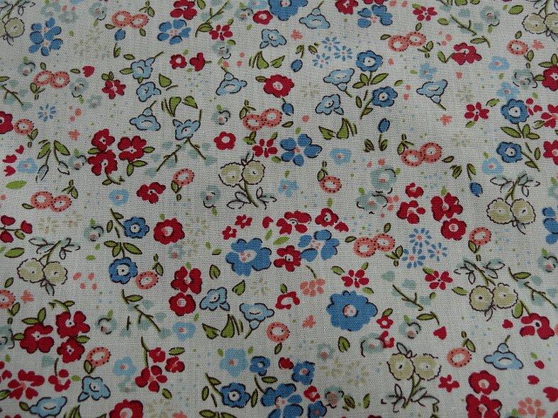 Popeline coton fond blanc fleurettes ninon 3