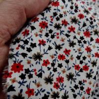 Popeline coton fond blanc mini fleurs 1
