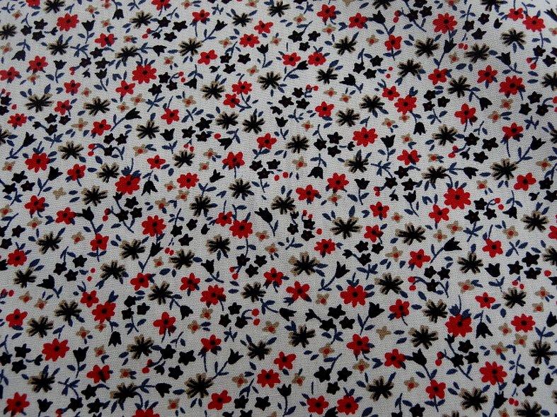Popeline coton fond blanc mini fleurs 3 