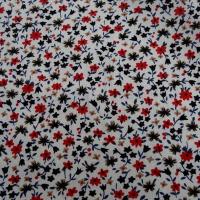 Popeline coton fond blanc mini fleurs 3 