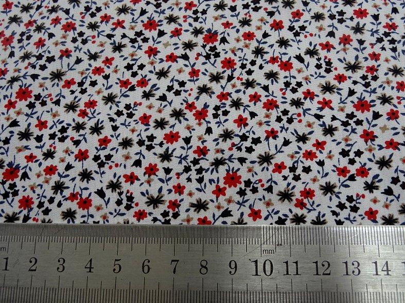 Popeline coton fond blanc mini fleurs 4