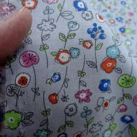 Popeline coton fond gris perle fleurs pretty 1 1