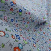 Popeline coton fond gris perle fleurs pretty 2 1