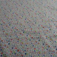 Popeline coton fond gris perle fleurs pretty 2